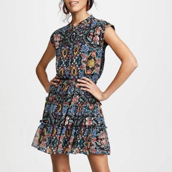 Rebecca Minkoff | Ollie Cocktail Dress | Black Floral | Size XS - Picture 1 of 11